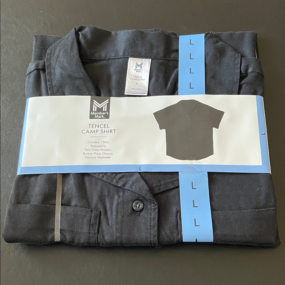 MEMBER’S MARK Tencel Camp Relax Fit Shirt Women's L Black
